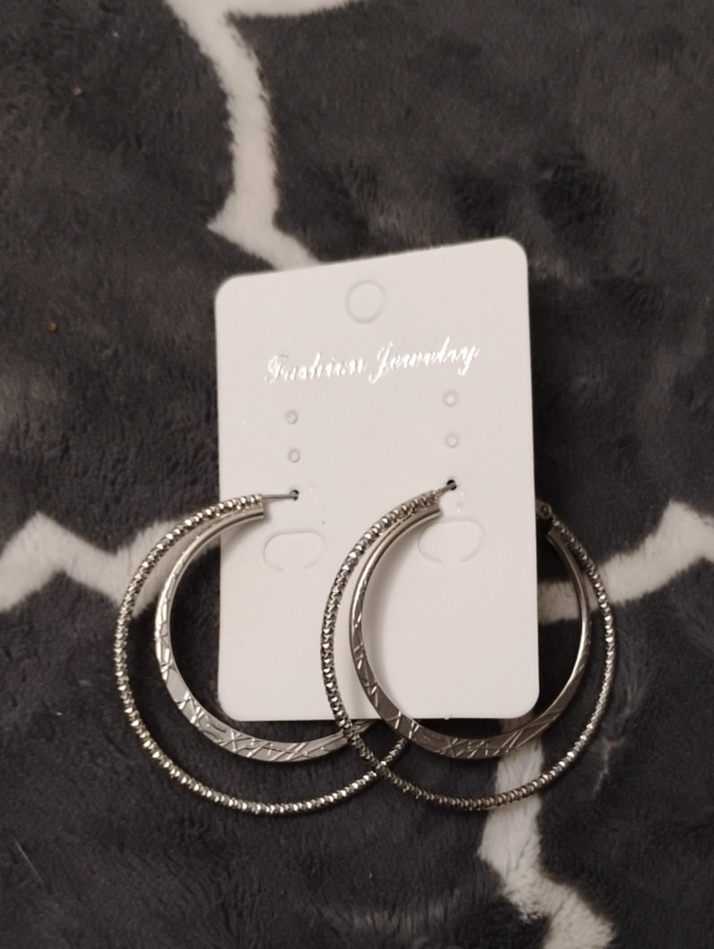 Fashion Jewelry Silver Multi-Texture Hoop Earring Set